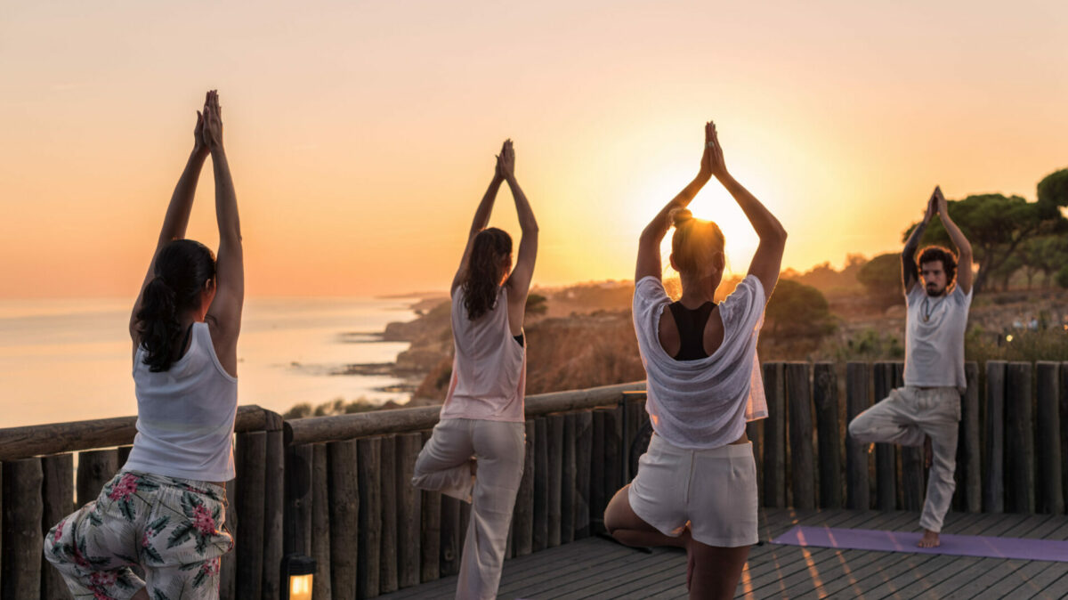 pine cliffs resort portugal algarve healing hotels of the world sunset yoga mindfulness ocean view